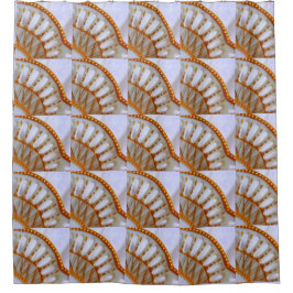 ORANGE TAN ARCHITEKTURELLE FANS DUSCHVORHANG