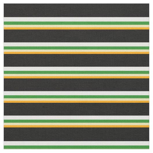 Orange, Tan, Forest Green, White & Black Colown Stoff (Nahaufnahme)