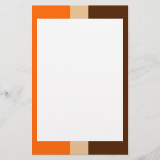 Orange Tan und Braune Border Stationierung Briefpapier (Vorderseite)