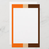 Orange Tan und Braune Border Stationierung Briefpapier (Vorne/Hinten)