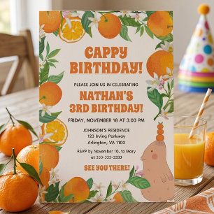 Orange Tangerine Capybara Kinder Lustiger Cappy Ge Einladung