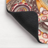 Orange Tangerine Octopus Tentacles Vintage Map Mousepad (Ecke)