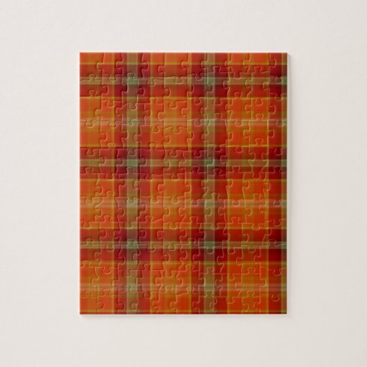 Orange Tartan Foto Puzzle (Vertikal)