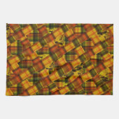 Orange Tartan Highland Cow Design, Geschirrtuch (Horizontal)