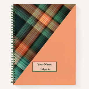Orange Tartan kariert Notebook Notizblock