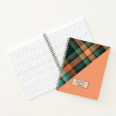 Orange Tartan kariert Notebook Notizblock (Innenseite)