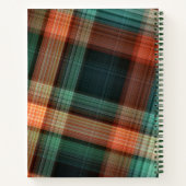 Orange Tartan kariert Notebook Notizblock (Rückseite)