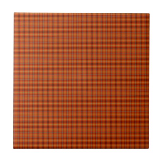 Orange Tartan Keramik Tile Fliese (Vorderseite)