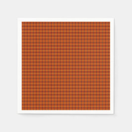 Orange Tartan Paper Napkins Serviette
