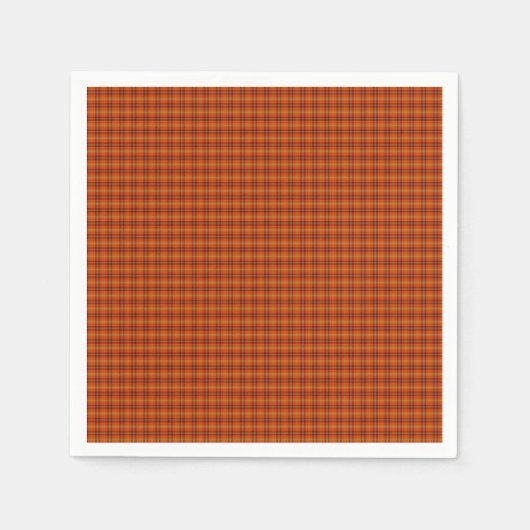 Orange Tartan Paper Napkins Serviette (Vorderseite)
