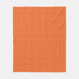 Orange Tartan Pattern Fleece Blanket