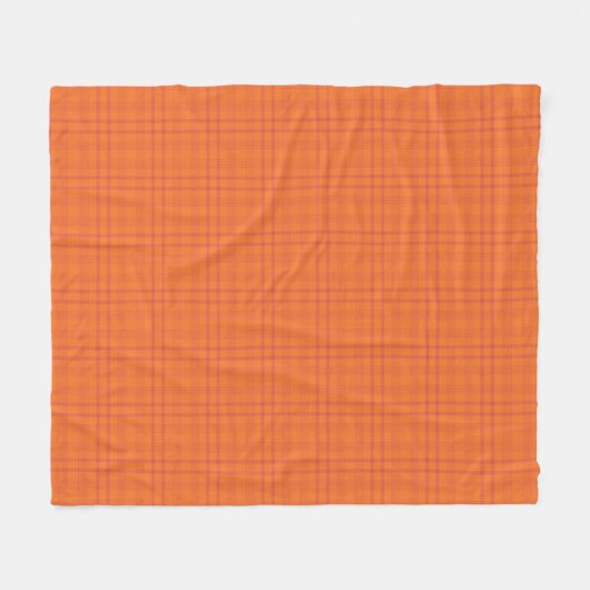 Orange Tartan Pattern Fleece Blanket (Vorderseite (Horizontal))