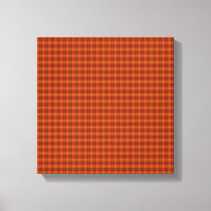 Orange Tartan Wrapped Canvas Leinwanddruck