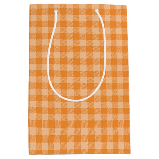 Orange Tartar karierter Sommer Mittlere Geschenktüte (Vorderseite)