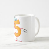Orange Tasse der Nr.-5 (VorderseiteRechts)