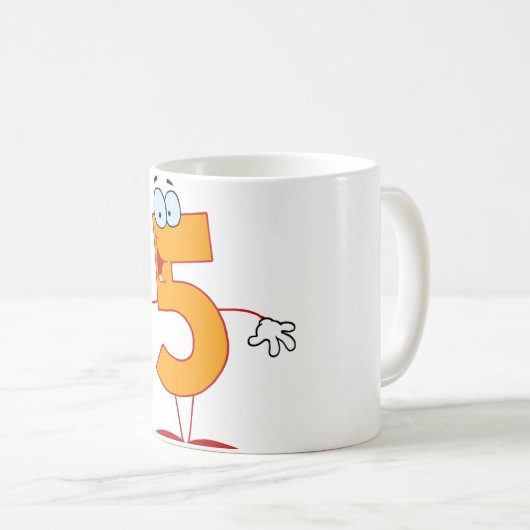 Orange Tasse der Nr.-5 (VorderseiteRechts)