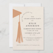 Orange Tassel High School Graduation Party Einladung (Vorderseite)