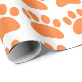 Orange Tatzen-Packpapier Geschenkpapier (Rolleneckpunkt)