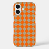 Orange Taupe Checker Diamond Pattern Case-Mate iPhone Hülle (Rückseite)