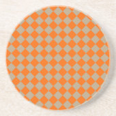 Orange Taupe Checker Diamond Pattern Getränkeuntersetzer (Vorne)
