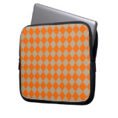 Orange Taupe Checker Diamond Pattern Laptopschutzhülle (Vorderseite Links)