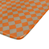 Orange Taupe Checker Diamond Pattern Schneidebrett (Ecke)