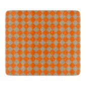 Orange Taupe Checker Diamond Pattern Schneidebrett (Vorderseite)