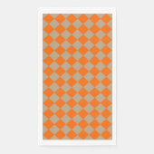 Orange Taupe Checker Diamond Pattern Serviette (Vorderseite)