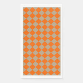 Orange Taupe Checker Diamond Pattern Serviette