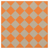 Orange Taupe Checker Diamond Pattern Stoff (Nahaufnahme)