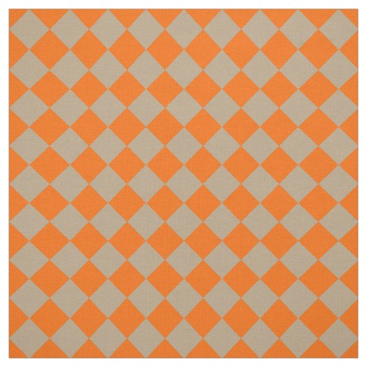 Orange Taupe Checker Diamond Pattern Stoff (Muster)