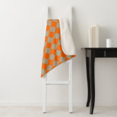 Orange-Taupe-Karomuster mit Diamantform Sherpadecke (Beispiel)