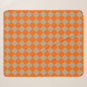 Orange-Taupe-Karomuster mit Diamantform Sherpadecke (Vorderseite (Horizontal))