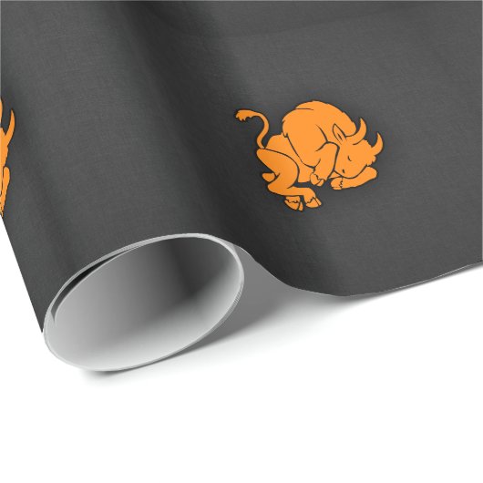 Orange Taurus Geschenkpapier (Rolleneckpunkt)