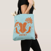 Orange + Teal Las Vegas Showgirl Bach Tasche (Von Nahem)