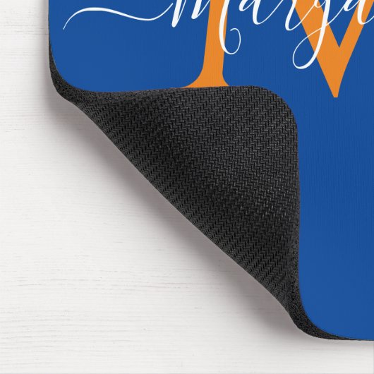 Orange & teal Personalized Monogram Blue Recipes Mousepad (Ecke)