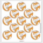 orange team colors volleyball stickers 13 athletes aufkleber (Blatt)