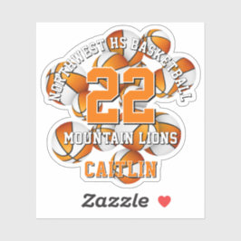 Orange Team Farben Basketball Cluster Aufkleber