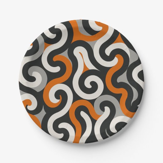 Orange Team (personalisieren) Pappteller (Vorderseite)