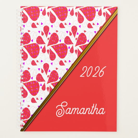 Orange Teardrop Leaf Pattern Planer (Vorderseite)