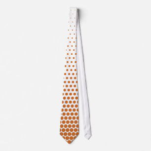 Orange Techno Dots Modern White Krawatte