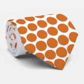 Orange Techno Dots Modern White Krawatte (Gerollt)
