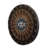 Orange Techno Dots Modernes Monogramm Dartscheibe (Vorderseite rechts)
