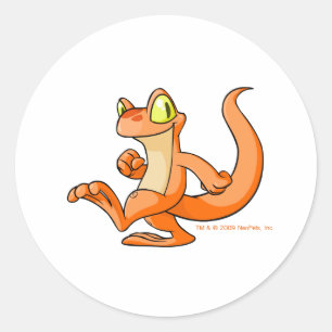 Orange Techo auf einer Quest Runder Aufkleber