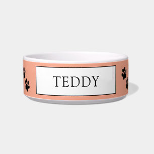 Orange "Teddy" Paw Print Pet Bowl Napf