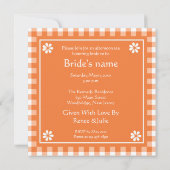 Orange Tee Party Brautparty Einladung (Rückseite)