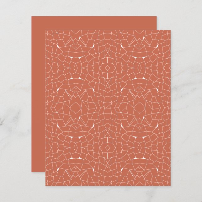 Orange Terra Cotta Mosaic Scrapbook Paper Sheet (Vorne/Hinten)