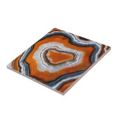 Orange Terracotta Black Gray White Agate Geode Fliese (Seite)