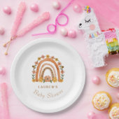 Orange Terracotta Bohemisch | Rainbow Baby Dusche Pappteller (Party)