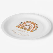 Orange Terracotta Bohemisch | Rainbow Baby Dusche Pappteller (Schrägansicht)